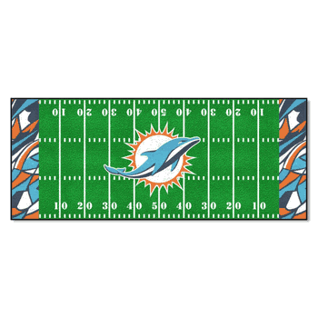 Miami Dolphins Football Field Runner Mat - 30in. x 72in. XFIT Design