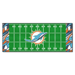 Miami Dolphins Football Field Runner Mat - 30in. x 72in. XFIT Design