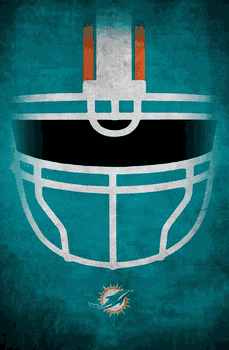 Miami Dolphins Ghost Helmet 17x26