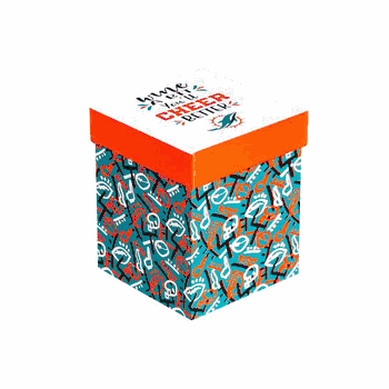 Miami Dolphins Glass 17oz Wine Stemless Boxed