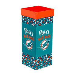 Miami Dolphins Glass 17oz Wine Stemmed Boxed