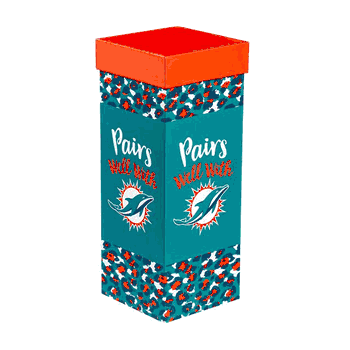 Miami Dolphins Glass 17oz Wine Stemmed Boxed