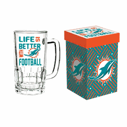 Miami Dolphins Glass 18oz Tankard Boxed