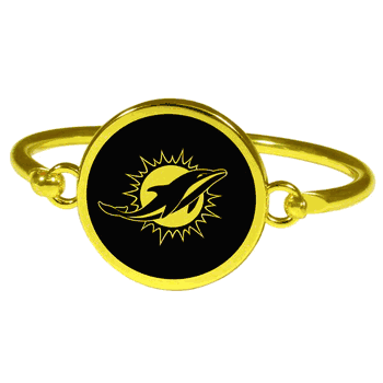 Miami Dolphins Gold Tone Bangle Bracelet