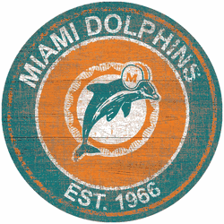 Miami Dolphins Heritage Logo Round Sign
