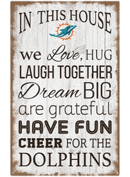 Miami Dolphins In This House 11x19 Sign