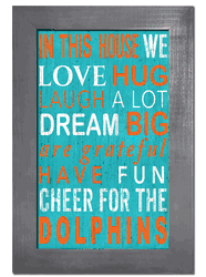 Miami Dolphins In This House Sign