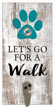 Miami Dolphins Leash Holder 6x12 Sign