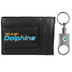 Miami Dolphins Leather Cash & Cardholder & Valet Key Chain