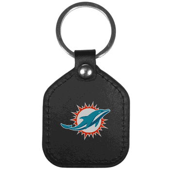 Miami Dolphins Leather Square Key Chains