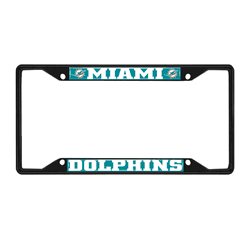 Miami Dolphins Metal License Plate Frame Black Finish