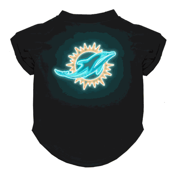 Miami Dolphins Neon Pet T-Shirt, Large