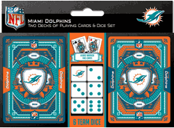 Miami Dolphins NFL 2-pack Playing Cards & Dice Set