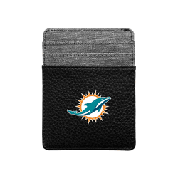 Miami Dolphins Pebble Front Pocket Wallet Black