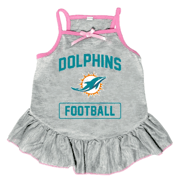 Miami Dolphins Pet Dress Grey Type Large