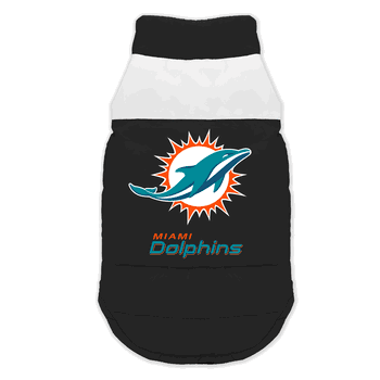 Miami Dolphins Pet Parka Puff Vest Large