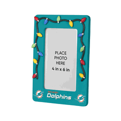 Miami Dolphins Picture Frame with Holiday Lights