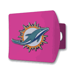 Miami Dolphins Pink Metal Hitch Cover with  3D Color Emblem