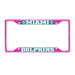 Miami Dolphins Pink Metal License Plate Frame - 6.25"x12.25"