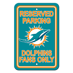 Miami Dolphins Plastic Parking Sign - Reserved Parking