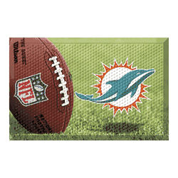 Miami Dolphins Rubber Scraper Door Mat