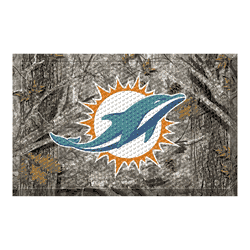 Miami Dolphins Rubber Scraper Door Mat Camo