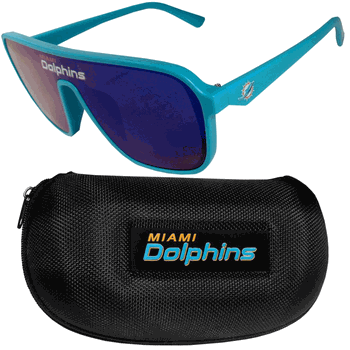 Miami Dolphins Shield Sunglasses with Case