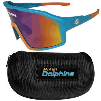 Miami Dolphins Shield Sunglasses with Case