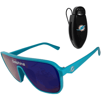 Miami Dolphins Shield Sunglasses with Visor Clip