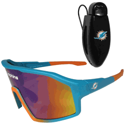 Miami Dolphins Shield Sunglasses with Visor Clip