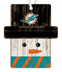 Miami Dolphins Snowman Ornament