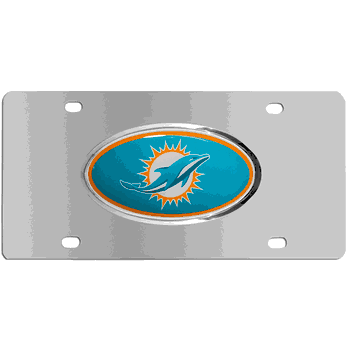 Miami Dolphins Steel License Plate, Dome