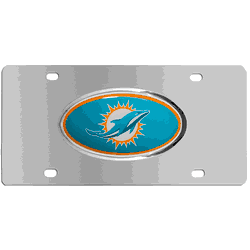 Miami Dolphins Steel License Plate, Dome