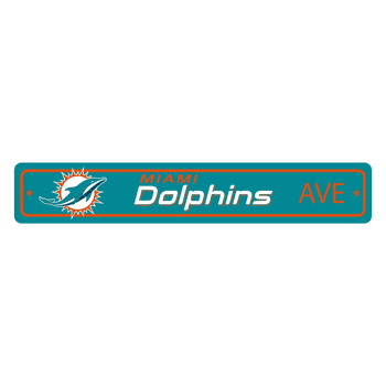 Miami Dolphins Team Color Street Sign Décor 4in. X 24in. Lightweight