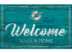 Miami Dolphins Team Color Welcome 11x19 Sign