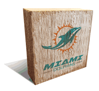 Miami Dolphins Team Logo Block 6X6