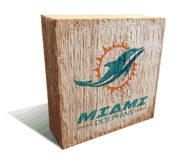 Miami Dolphins Team Logo Block 6X6