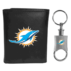 Miami Dolphins Tri-fold Wallet & Valet Key Chain