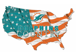 Miami Dolphins USA Shape Flag Cutout
