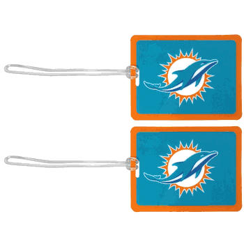 Miami Dolphins Vinyl Luggage Tag, 2pk