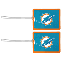 Miami Dolphins Vinyl Luggage Tag, 2pk