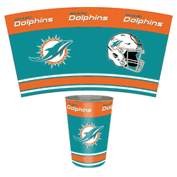 Miami Dolphins Wastebasket 3.3 Gallon Tin