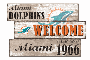 Miami Dolphins Welcome 3 Plank