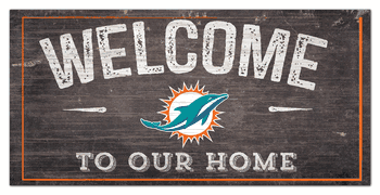 Miami Dolphins Welcome Distressed 6 x 12