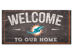 Miami Dolphins Welcome Distressed 6 x 12