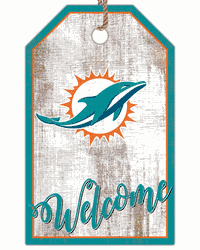 Miami Dolphins Welcome Team Tag 11x19 Sign