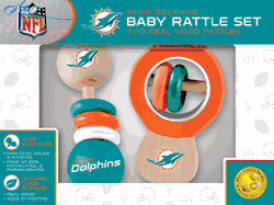 Miami Dolphins Wood Rattle Set