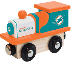 Miami Dolphins Wood Train Engine