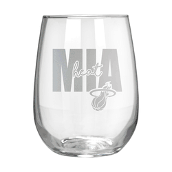 Miami Heat 17oz Stemmless Wine Glass
