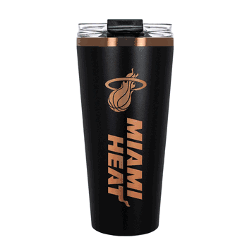 Miami Heat 32oz Black and Copper Big Slim with Straw